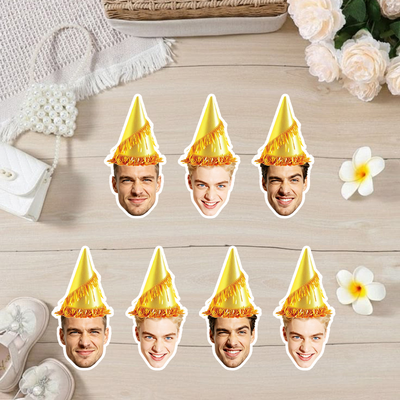 Party Hat Cone - 20/30 шт. персонализированных наклеек с изображением