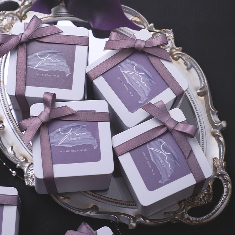 Event Party Box - 10 шт. фиолетовых квадратных жестяных коробочек