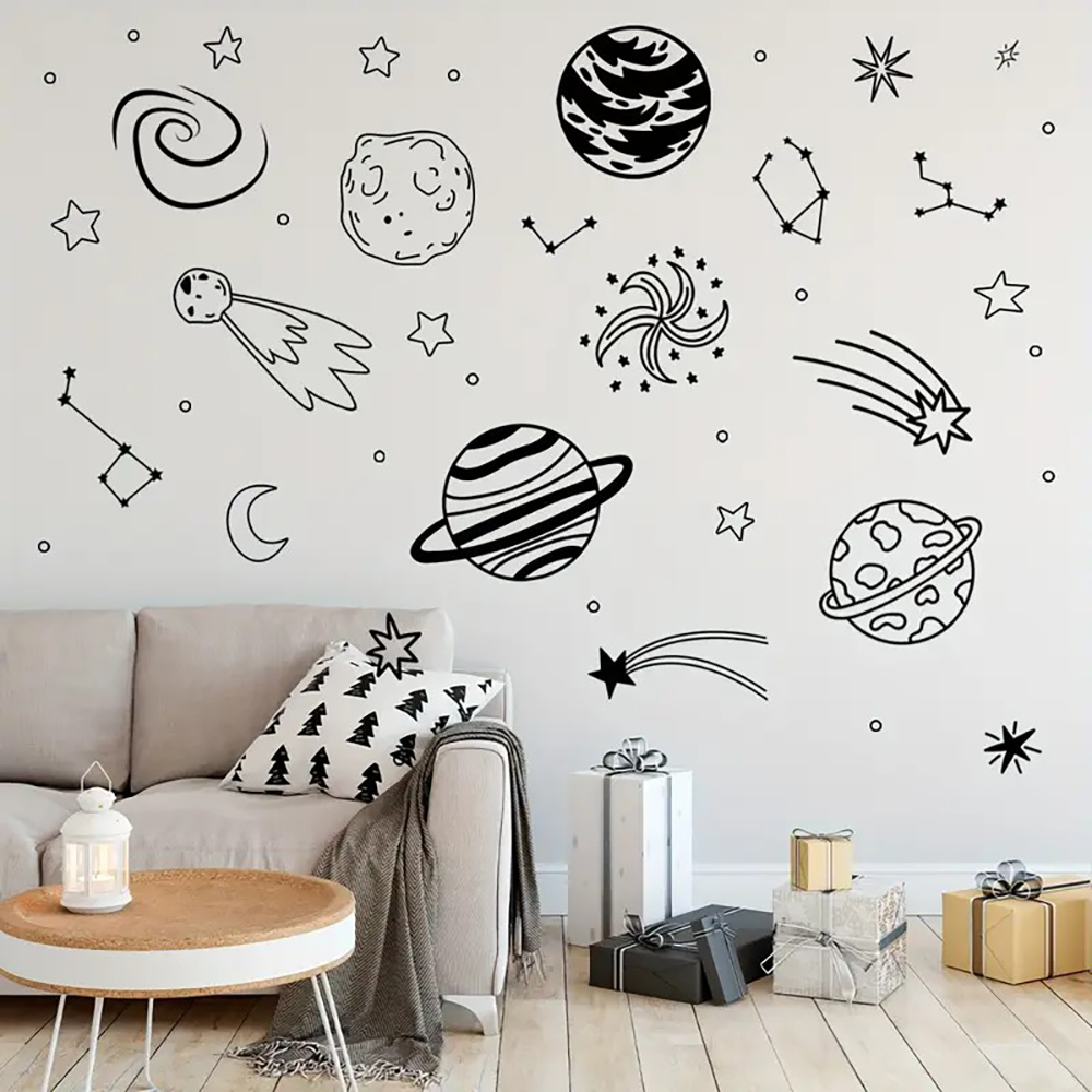 Flower Wall Panel - Большой планетарный метеорит, тематические наклейки на